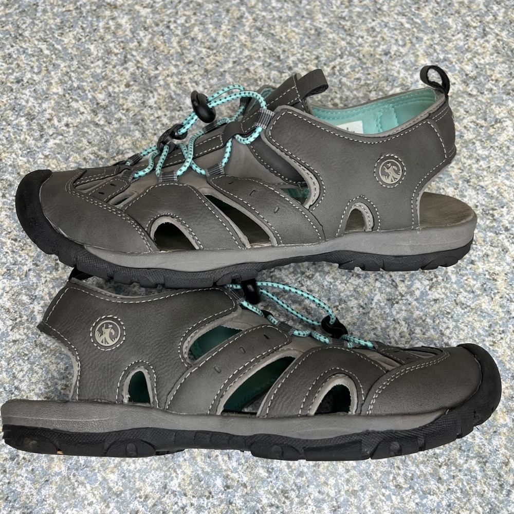 Northside Sport Sandals Burke II Womens 8 Gray Teal Closed Toe Hiking Water Shoe